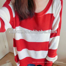 Suéter a rayas rojas y blancas 12STC0714 para mujer